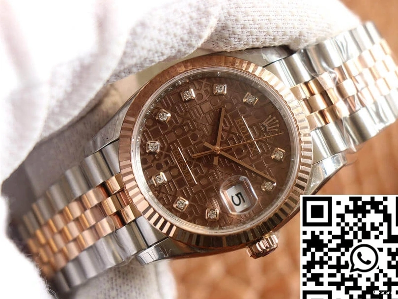 Color Diamond Datejust Factory Chocolate Rolex Dial M126231-0025 EW 0326